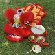 6 -INCH Red Wool Lion+Drum+Gong+镲