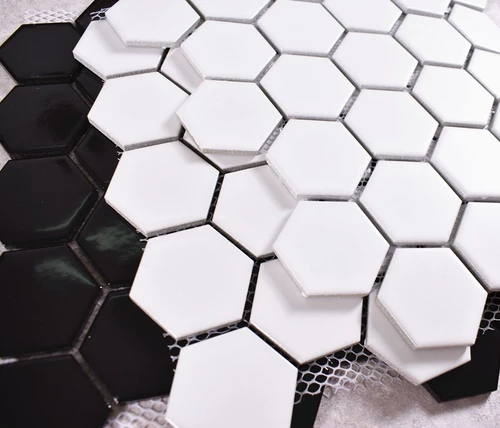 Шестиугольная белая черная мозаика
