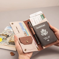 Châu âu và Hoa Kỳ retro tài liệu gói mềm head lớp da đơn giản gói thẻ du lịch hộ chiếu giữ da nam giới và phụ nữ ví túi điện thoại ví đựng giấy tờ cá nhân