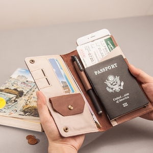 Châu âu và Hoa Kỳ retro tài liệu gói mềm head lớp da đơn giản gói thẻ du lịch hộ chiếu giữ da nam giới và phụ nữ ví túi điện thoại