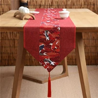 Праздничнная красная ретро классическая ткань, китайский стиль, из хлопка и льна