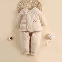 Bộ đồ lót cho bé mùa xuân màu cotton cotton mỏng ấm có thể mở -3- 0-3-6 tháng nam và nữ quần cotton cho bé - Quần áo lót đồ lót bé gái