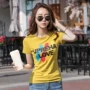 Áo sơ mi nữ tay ngắn Hồng Kông 2019 hè mới in thời trang từ bi áo thun nữ Slim cotton nửa tay - Cộng với kích thước quần áo áo khoác nữ form rộng