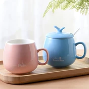 Cốc gốm mới có nắp đậy xu hướng cá tính sáng tạo cốc uống nước nam gia đình và phụ nữ cốc trà cốc cà phê cốc - Tách