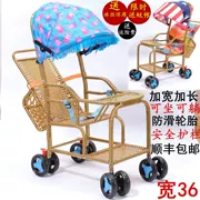 Mùa hè nắng cho trẻ em xe đẩy đầy đủ nằm mát ghế đơn giản thoáng khí xe đẩy em bé tre và mây ngả sáng tạo - Xe đẩy / Đi bộ