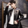 Xuân-thu 2019 phiên bản Hàn Quốc mới của quần áo tự chế xe máy pu leather jacket nam thanh niên đẹp trai áo khoác nam - Polo áo polo nam