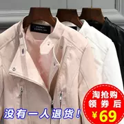 Áo khoác da nữ 2018 mới nhỏ áo khoác da nữ ngắn đoạn mùa xuân và mùa thu Hàn Quốc của quần áo xe máy hoang dã Hained pu - Quần áo da