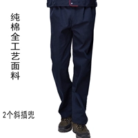 Синие демисезонные хлопковые штаны