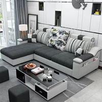 Sofa vải đơn giản căn hộ nhỏ kết hợp sofa có thể tháo rời góc cho thuê phòng ba đồ nội thất phòng khách - Ghế sô pha ghế sô pha