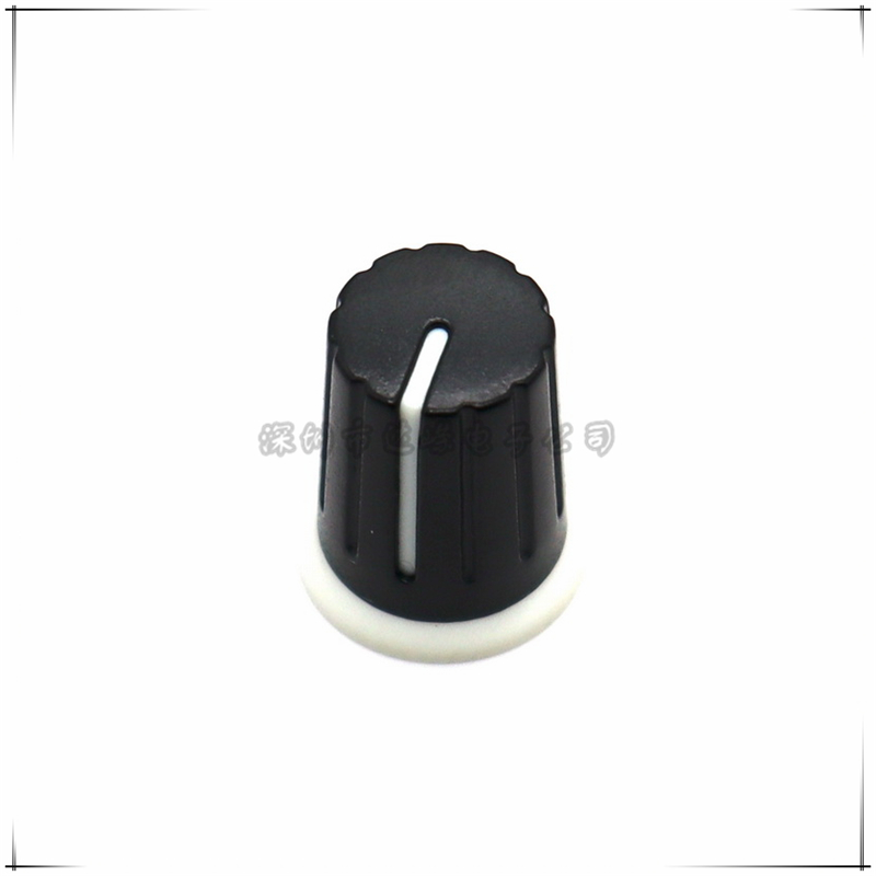 Black And WhitePlastic Two color KNOB CAP Half axis potentiometer  Power amplifier volume Switch cap Half axis 6MM KNOB CAP