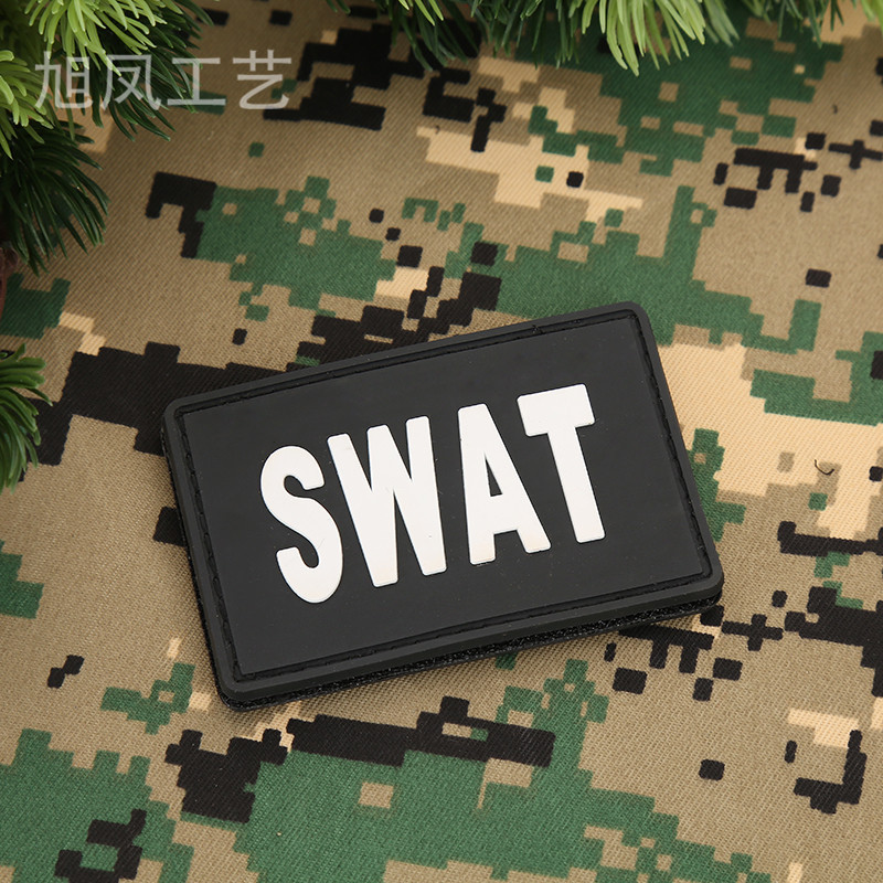 SWATdirect deal instructor Morale chapter PVC soft glue Velcro armband Weaving marks SWAT Velcro seal goods in stock