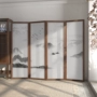 vach trang tri Màn hình phân vùng màn hình kiểu Trung Quốc mới tùy chỉnh 
            khối phòng ngủ lối vào nhà hiên nhà đơn giản hiện đại bằng gỗ rắn gấp màn hình gấp di động vach ngan dep