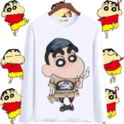 Quần áo Crayon Shinchan anime mùa thu xung quanh phim hoạt hình dễ thương cổ tròn nam và nữ yêu thích áo thun dài tay