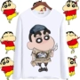 Quần áo Crayon Shinchan anime mùa thu xung quanh phim hoạt hình dễ thương cổ tròn nam và nữ yêu thích áo thun dài tay hình dán doraemon