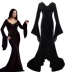 no halloween Addams Họ cos trang phục Halloween Thứ Tư Addams váy đen in váy trang phục hóa trang pyjama haloween Trang phục haloween
