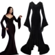 Addams Họ cos trang phục Halloween Thứ Tư Addams váy đen in váy trang phục hóa trang