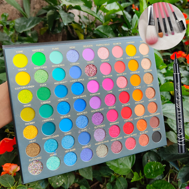 07 Stage Performance 63 Color Eye Shadow Disc.cos colour Eyeshadow Compact 63 colour children stage perform Makeup student dresser special-purpose Waterproof and sweat proof Make up tray