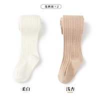 12-25 ° C пружина и осень (узор соснового листа) трусики белый+легкий абрикос [2 упаковки]