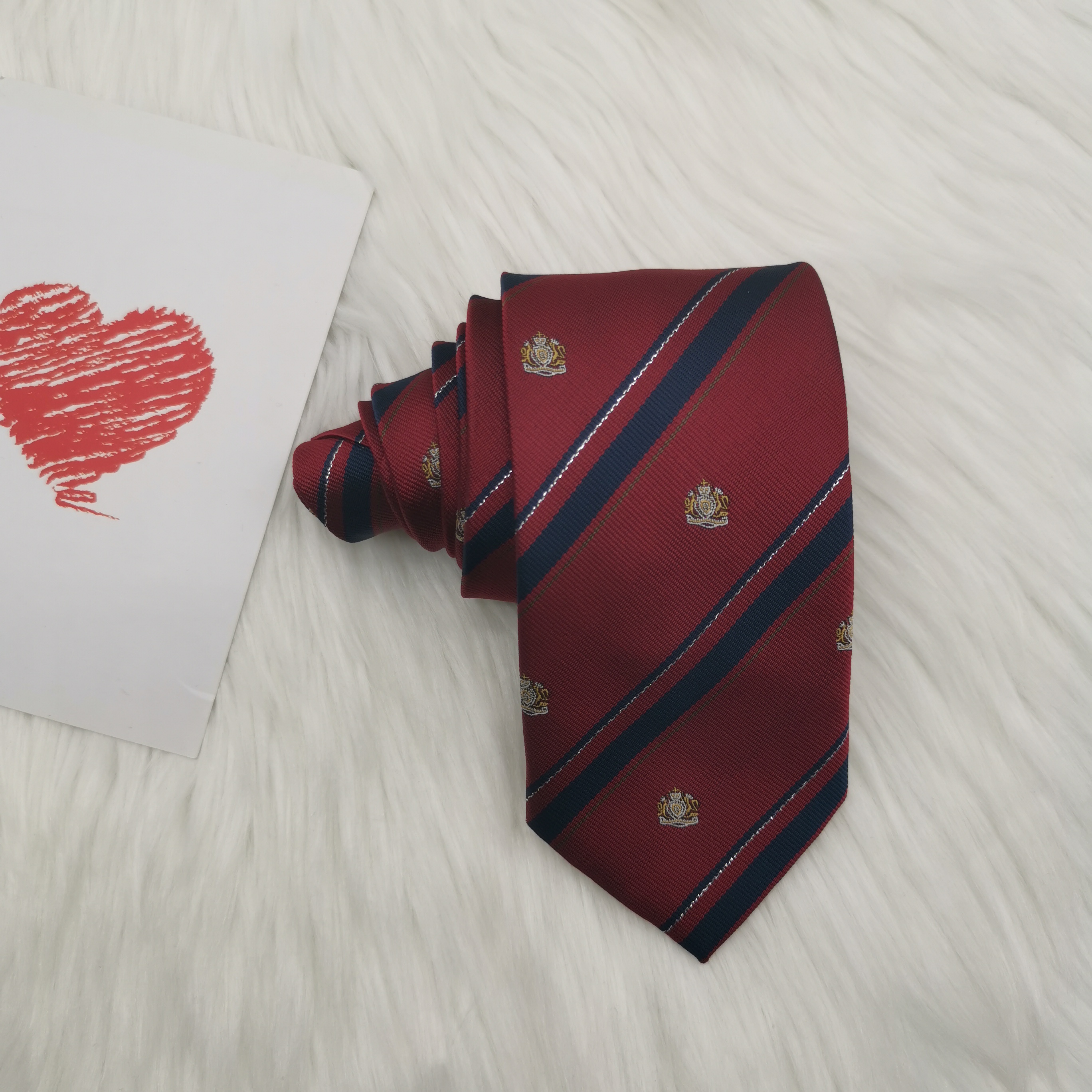 Hand Tie【 Silver wire Wine red an crown 】 Bow tie JK uniform collar isignina solar system Academic atmosphere Sailor suit necktie men and women suit