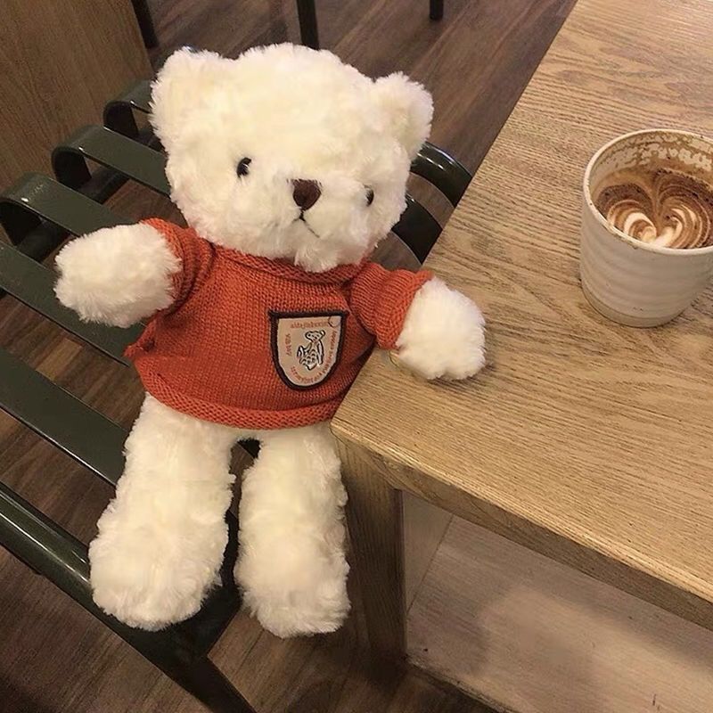 韩国ins可爱红色毛衣熊毛绒泰迪熊学生生日礼物抱熊公仔玩偶情侣