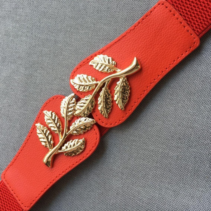 Red Leaves (About 5Cm)Lose money impulse Loose and tight belt Women Tightness elastic force Width Waistband female Dress Fine black belt