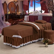 Vẻ đẹp trải giường bốn bộ SPA beauty salon bột tím massage vuông hình thang đầu quilt cover quilt cover sheets