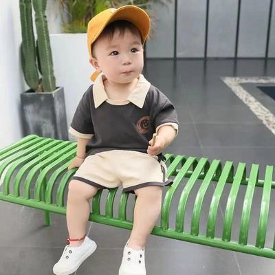 男童短袖套装2021新款男宝宝夏装儿童装女童幼婴夏季短裤半袖套装