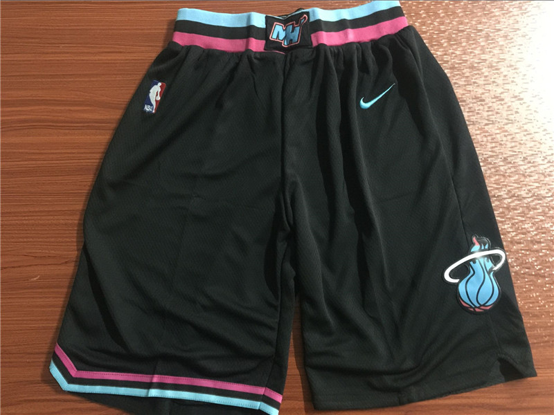 Heat City Black Pants21 years basket net Clippers Thunder Miami Heat Tripartite joint name New season City Edition Award Edition Embroidery Basketball pants shorts