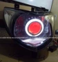 Hi Star HJ100T-7 lắp ráp đèn pha xe máy đôi ống kính Angel eye Demon Xenon - Đèn HID xe máy đèn pha xe máy wave