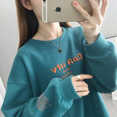 Упаковка для одежды 卫衣女春秋薄款2021年新款女装韩版宽松复古港味爆款小个子ins潮