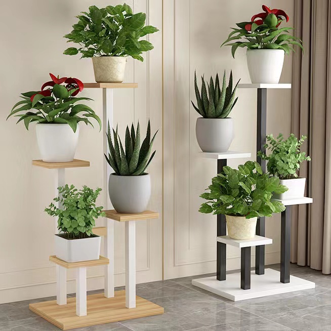 Kệ hoa phòng khách cao sát trần ban công kệ chậu hoa đơn giản hiện đại kệ hoa sắt rèn trong nhà thịt nhiều tầng phong cách mới kệ sắt trồng sen đá kệ trang trí ban công