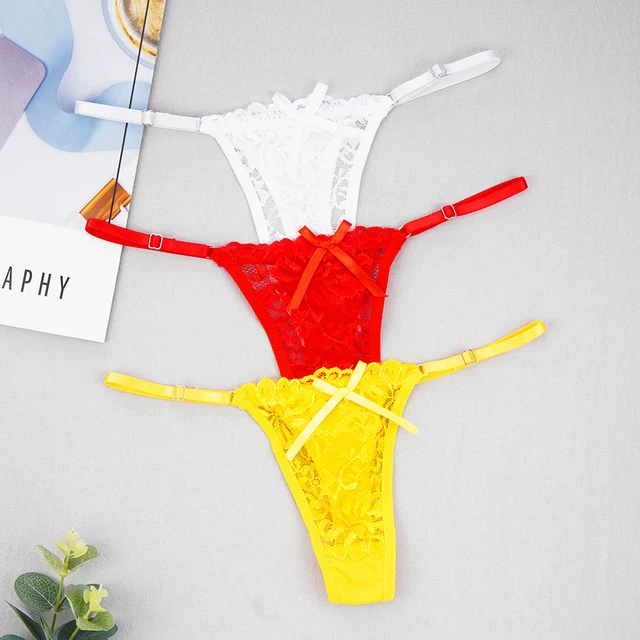3 шт./набор женщины sexy thong трусики кружевные прозрачные