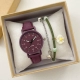 Purple+изысканная коробка часов+серебряный браслет Daisy Gift First Choice