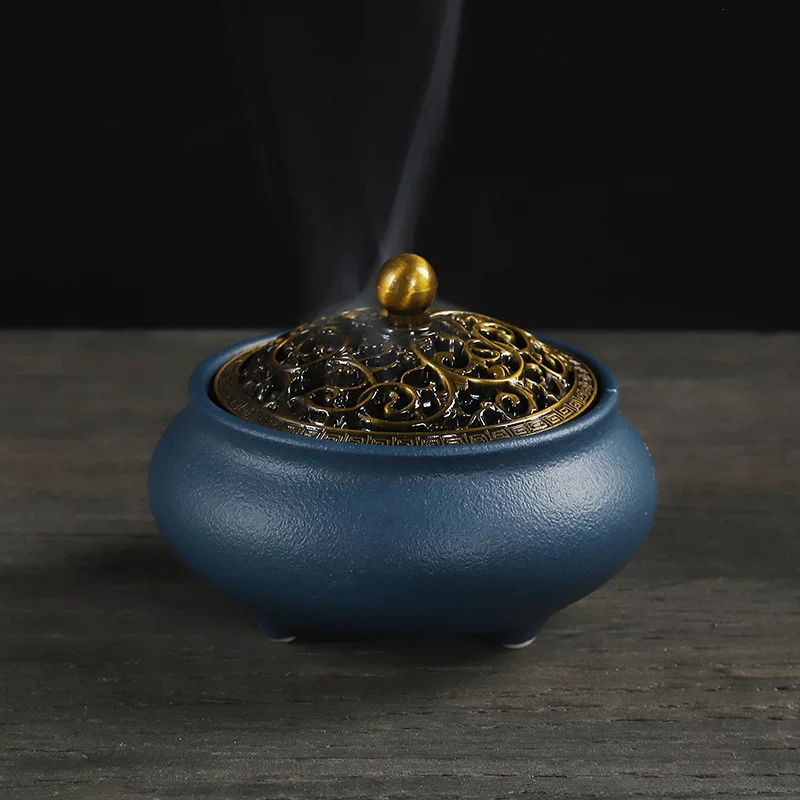 @..Celadon Ceramic Spray Glaze Incense Burner Fragrant Stove
