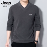 Jeep, толстовка, осенний лонгслив, джип, базовое приятное телу термобелье, свободный крой, V-образный вырез