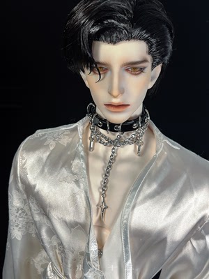 taobao agent [Moon Phase Thirteen] [Trafficking] BJD belt collar double cross chain three -point four -point baby accessories