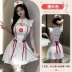 Tinh khiết gợi cảm mong muốn đồng phục nữ bác sĩ cosplay kích thước lớn thiên thần màu trắng Halloween bộ đồ ngủ gợi cảm y tá trang phục 