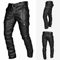 Explosive Men's Pocket Punk Retro Gothic Leather Pants PU St