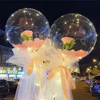 New LED Luminous Balloon Light Transparent Balloons Flower