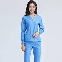 Хлопковый лазурный лонгслив, нарукавники, комплект