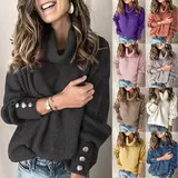 Women's sweater high neck knit top