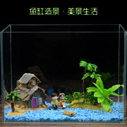 Bể cá mini trang trí cảnh quan gói đá dưới đáy cát mô phỏng nước cỏ trang trí gốm trang trí hồ cá - Trang trí nội thất