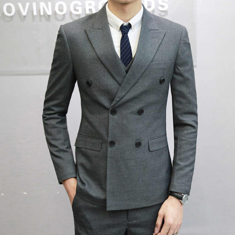 Bộ đồ mùa xuân và mùa thu cho nam phiên bản Hàn Quốc của Slim youth trang phục công sở giản dị dành cho nam - Suit phù hợp