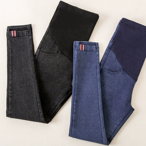 Осенние джинсы для беременных, тонкие модные летние штаны, карандаш, леггинсы, свободный крой, большой размер