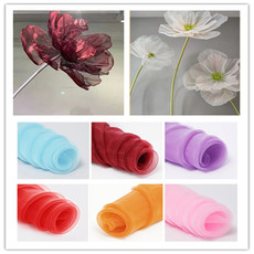 органза 真丝花纱花加密欧根纱手工diy婚庆纱花材料路引花蓬蓬裙服装面料