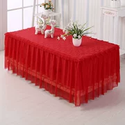 Bàn cà phê đỏ khăn trải bàn khăn trải bàn đầu giường che bụi chống thấm đa năng khăn khăn hình chữ nhật phòng khách vải