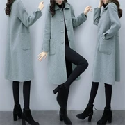 Áo khoác len nữ dài phần 2019 xuân hè mới dành cho nữ phiên bản Hàn Quốc của áo choàng mỏng mỏng hưng cảm Hepburn - Áo Hàn Quốc