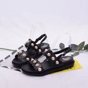 Đuôi giày nữ hàng hóa Thời trang đường phố Hàn Quốc đôi dép ngọc trai mùa hè Giày đế dày thoáng khí hoang dã