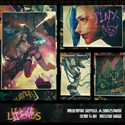 [Wukon] Liên minh huyền thoại LOL Runaway Lolly Jinkesi trò chơi xung quanh giấy kraft áp phích khung ảnh tranh tường - Game Nhân vật liên quan