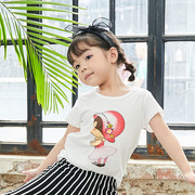 Cô gái ngắn tay T-Shirt 2018 cô gái mùa hè mới T-Shirt trẻ em phim hoạt hình vòng cổ đáy cô gái Hàn Quốc ngắn tay áo